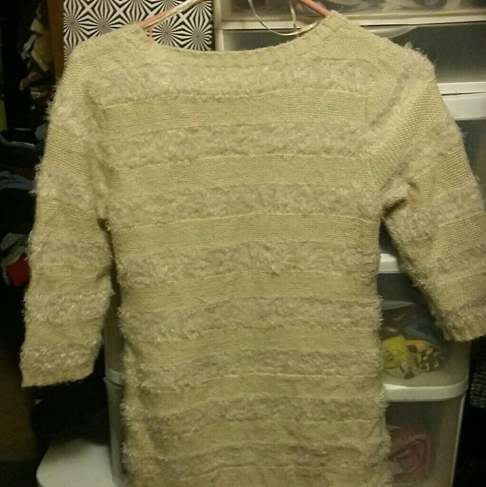*SALE* Fuzzy Cream Colored Tunic Sweater